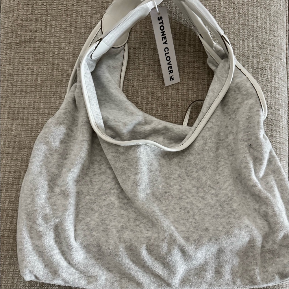 Stoney Clover Lane Gray Slouchy Terry Shoulder Bag, NWT